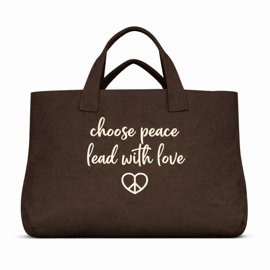 choose peace lead with love Knit Tote Bag